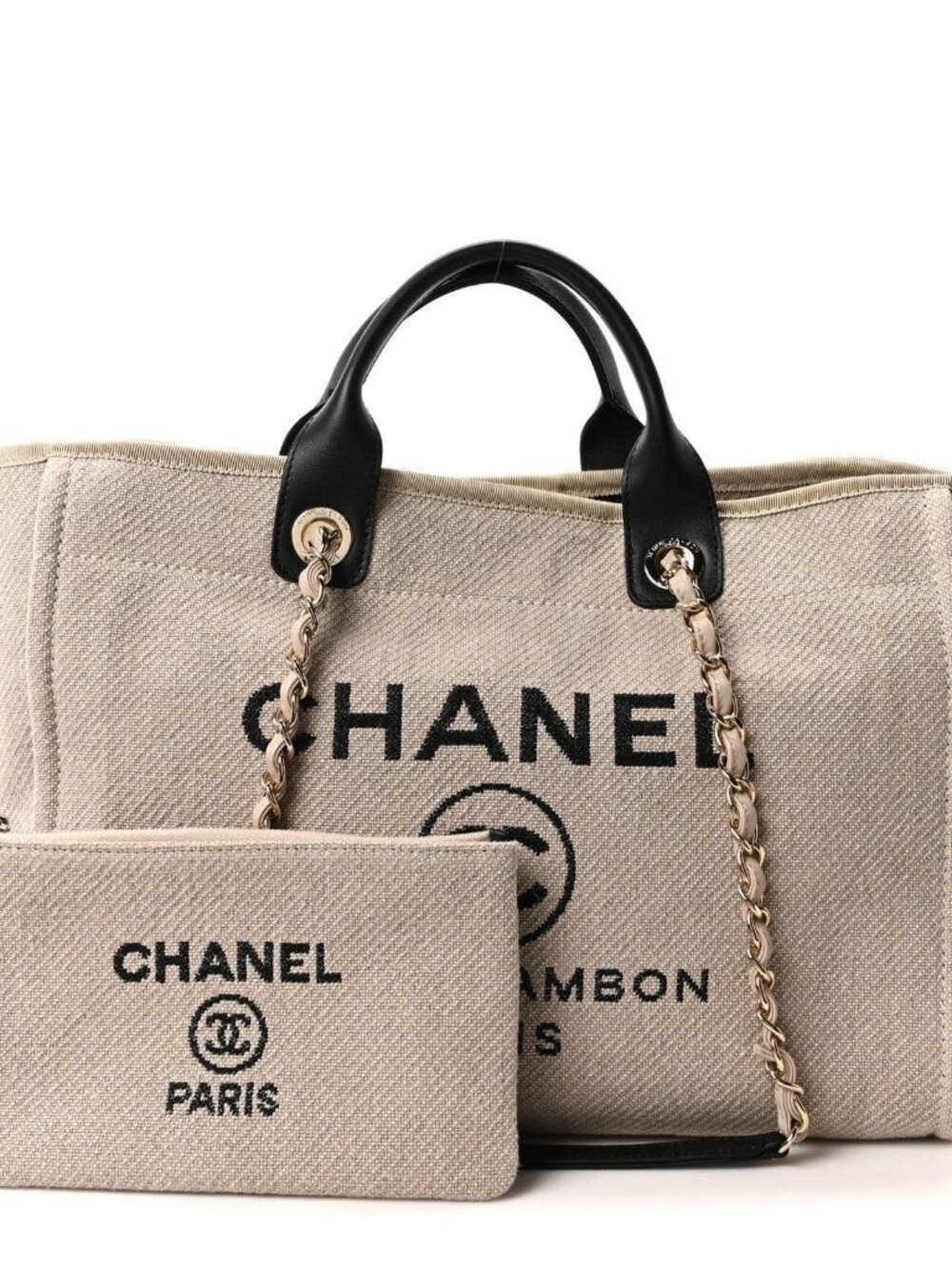 CHANEL NORTH SOUTH DEAUVILLE CANVAS TOTE MEDIUM - Picture 3 of 8
